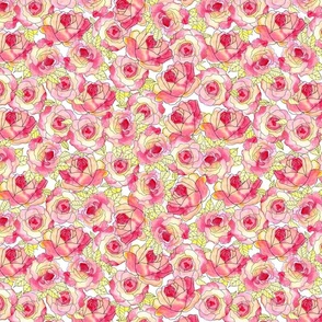 Artistic watercolor rose flower print