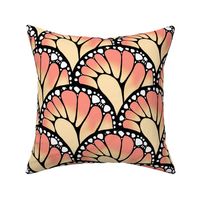Abstract butterfly wings - orange - medium size