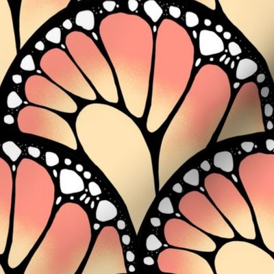 Abstract butterfly wings - orange - medium size