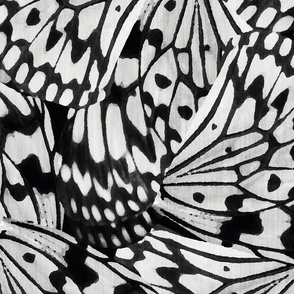 Large jumbo scale // Butterfly skin // black and white butterfly abstract animal print