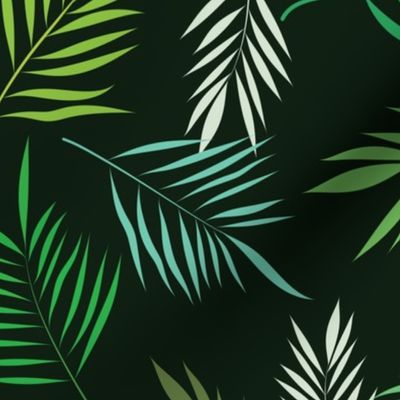 Green Exotic Tropical Palm Leaves 