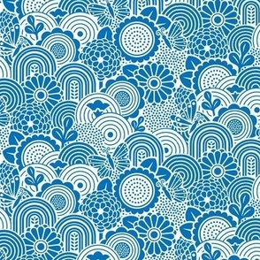 XXS - Seigaiha Floral Royal Blue