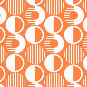 Mid Century  Dots_White/Orange_ Medium