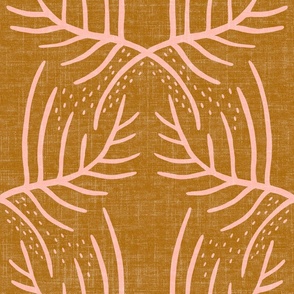 Abstract antlers - burnt orange/pink