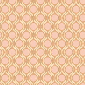 Mid century ribbons midmod vintage retro circle geometric in warm copper blush medium scale by Pippa Shaw