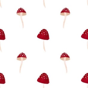 Crimson Caps: Whimsical Red Top Mushroom Pattern
