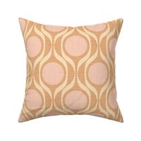 Mid century ribbons midmod vintage retro circle geometric in warm copper blush large scale by Pippa Shaw