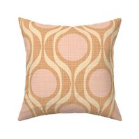 Mid century ribbons midmod vintage retro circle geometric in warm copper blush XL 8 wallpaper scale by Pippa Shaw