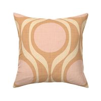 Mid century ribbons midmod vintage retro circle geometric in warm copper blush jumbo 12 curtain duvet wallpaper scale by Pippa Shaw