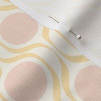 Butter ribbons midmod vintage retro circle geometric in custom warm gold pink medium scale by Pippa Shaw