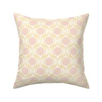 Butter ribbons midmod vintage retro circle geometric in custom warm gold pink medium scale by Pippa Shaw