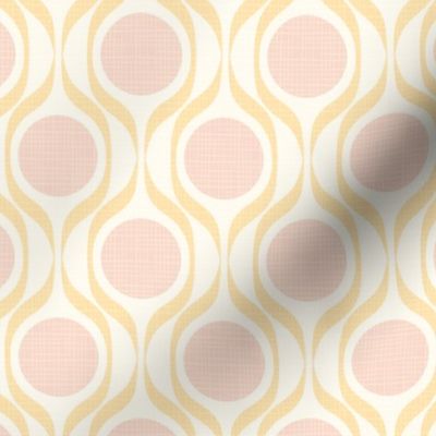 Butter ribbons midmod vintage retro circle geometric in custom warm gold pink medium scale by Pippa Shaw