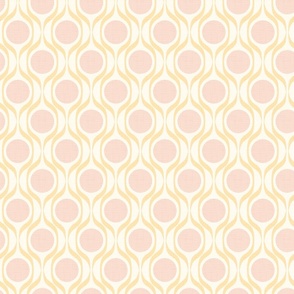 Butter ribbons midmod vintage retro circle geometric in custom warm gold pink medium scale by Pippa Shaw