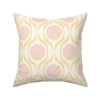 Butter ribbons midmod vintage retro circle geometric in custom warm gold pink large scale by Pippa Shaw