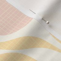 Butter ribbons midmod vintage retro circle geometric in custom warm gold pink XL 8 wallpaper scale by Pippa Shaw