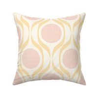 Butter ribbons midmod vintage retro circle geometric in custom warm gold pink XL 8 wallpaper scale by Pippa Shaw