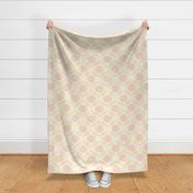 Butter ribbons midmod vintage retro circle geometric in custom warm gold pink XL 8 wallpaper scale by Pippa Shaw