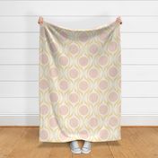Butter ribbons midmod vintage retro circle geometric in custom warm gold pink jumbo 12 wallpaper scale by Pippa Shaw