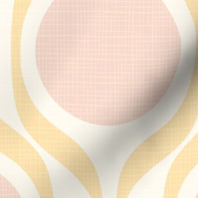 Butter ribbons midmod vintage retro circle geometric in custom warm gold pink jumbo 12 wallpaper scale by Pippa Shaw