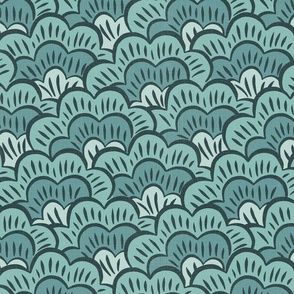 simple abstract moss/teal