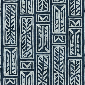 Rayleigh Feathers - dark blue - mud cloth inspired - LAD23