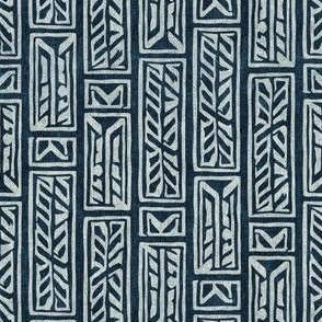 (small scale) Rayleigh Feathers - dark blue - mud cloth inspired - LAD23