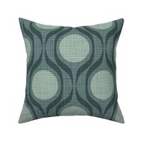 Mid century ribbons midmod vintage retro circle geometric in moody sage slate XL 8 wallpaper scale by Pippa Shaw