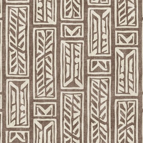 Rayleigh Feathers - brown - mud cloth inspired - LAD23