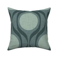 Mid century ribbons midmod vintage retro circle geometric in moody sage slate jumbo 12 curtain duvet wallpaper scale by Pippa Shaw