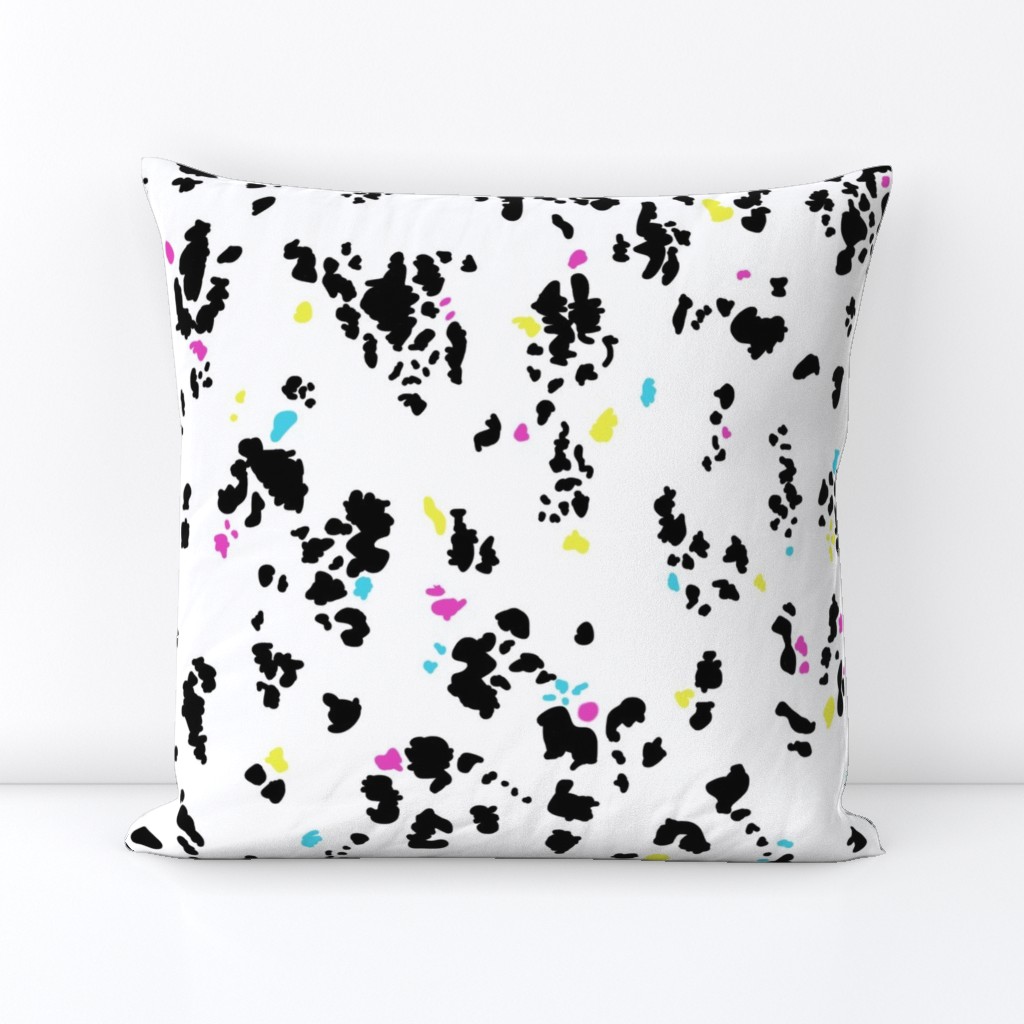 Dotty Doggy Memphis: Colored Dalmatian or Great Dane Dots on White by Su_G_©SuSchaefer