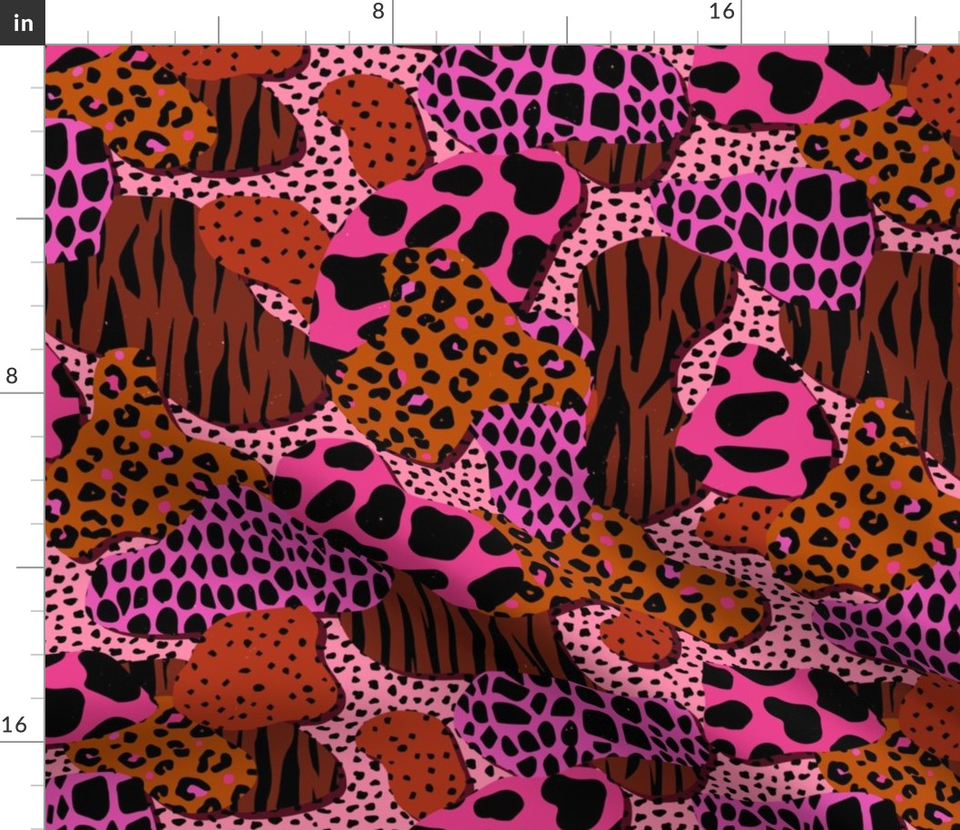 ABSTRACT ANIMAL PRINT-BRONW PINK