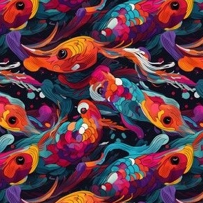 Fluid Dreams: A Vibrant Exploration of Koi in Abstract Art