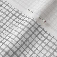 White Grey Plaid / gingham extra small  || geometric square grid