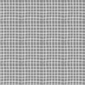 Grey Plaid / gingham extra small  || geometric square grid