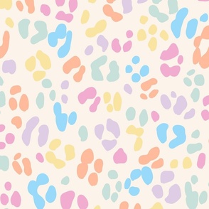 Pastel Leopard Print XL in blue pink yellow orange mint lilac