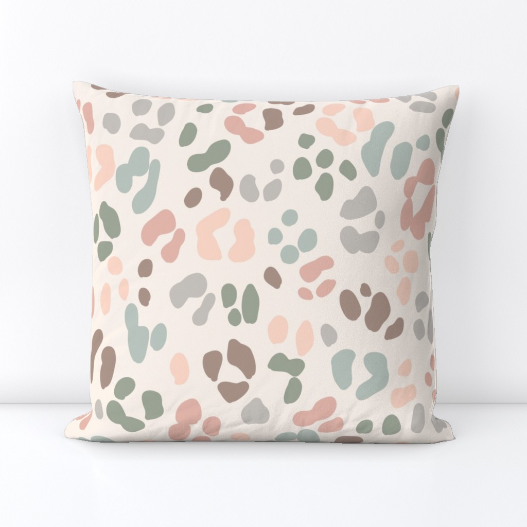 Muted Leopard Print XL in dusty pink green peach gray