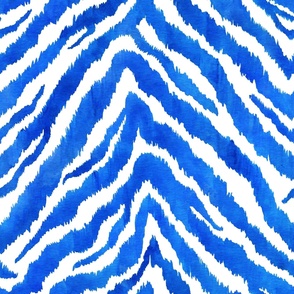 Watercolor Ikat Zebra Blues
