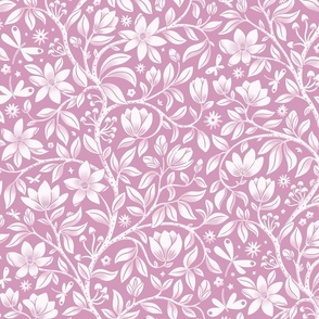 Magical Magnolia Floral, rose pink (Large)