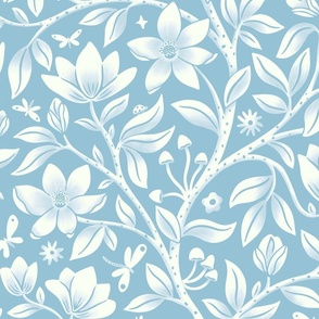 Magical Magnolia Floral, sky blue (Jumbo)