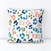Abstract Colorful Leopard Print XL in blue green peach