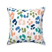 Abstract Colorful Leopard Print XL in blue green peach
