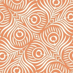 Peacock Twirl (Medium), peach orange - Animal Print