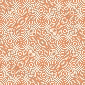 Peacock Twirl (Small), peach orange - Animal Print