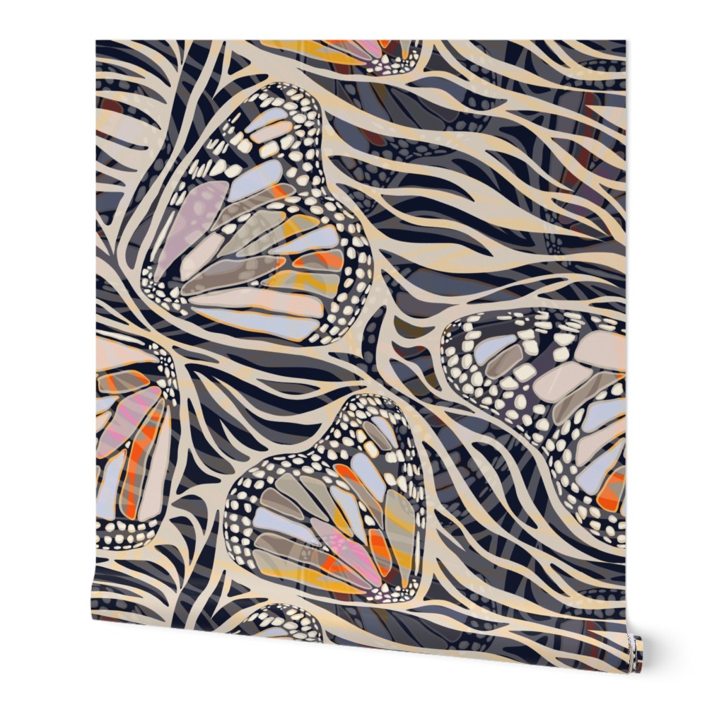 (L) Abstract Boho Butterfly Zebra - Animal Print 1 Earthy Textured