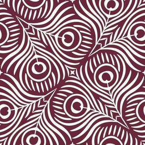 Peacock Twirl (Medium), wine red - Animal Print