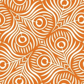 Peacock Twirl (Large), carrot - Animal Print