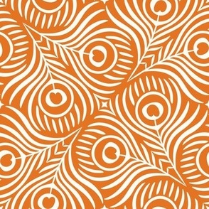 Peacock Twirl (Medium), carrot - Animal Print