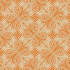 Peacock Twirl (Small), carrot - Animal Print
