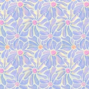 periwinkle summer retro flowers small scale
