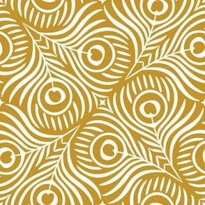 Peacock Twirl (Medium), mustard - Animal Print